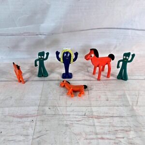 Vintage Gumby Pokey Horse Figurines Set Collectible Toy Lot